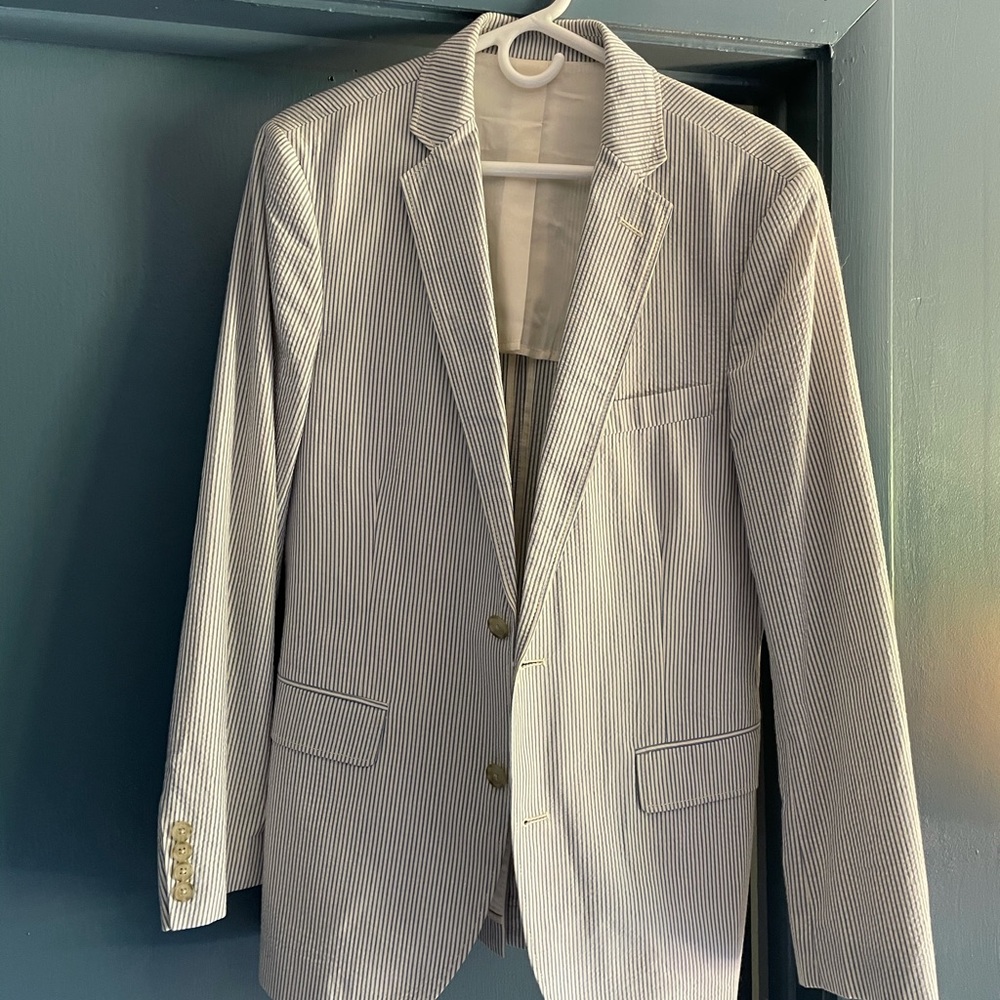 J crew seersucker jacket and pants - 33W 32L